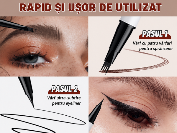 Creion Magic 2 in 1  pentru Sprâncene si Eyeliner